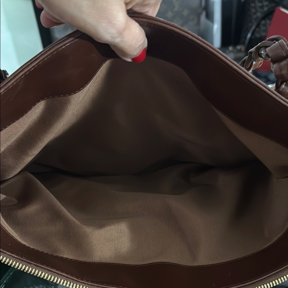 Chanel Brown and Tan Tote Bag with Resin Chain Straps - Picture 6 of 10